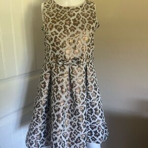 Y2K Leopard Print Bow Mini Dress